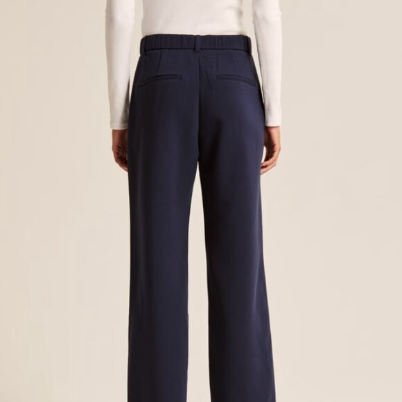 Abercrombie Navy Blue Tailored Relaxed Straight Trouser Pants Size 28 6 NWT New - Picture 3 of 14